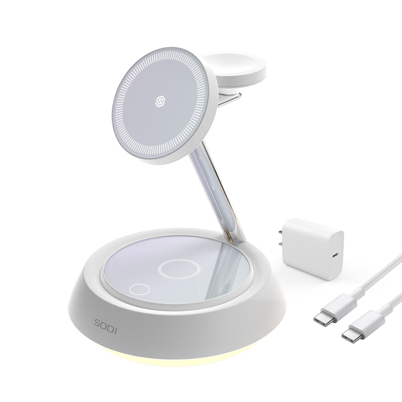 3 in 1 wireless charging station white color